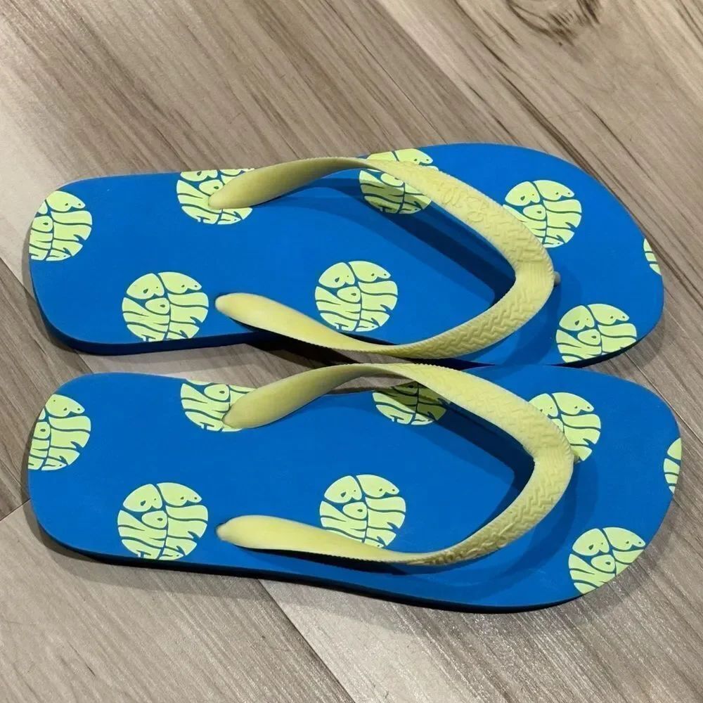NEW Billabong Blue Yellow Flip Flops Women’s 8-9